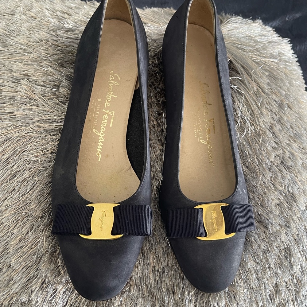 Salvatore Ferragamo Blue suede 6.5 B - Picture 2 of 6